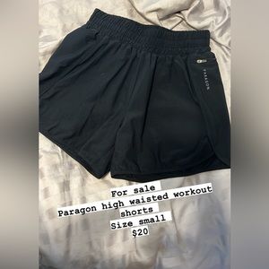 Paragon, high waisted workout shorts, black, size small